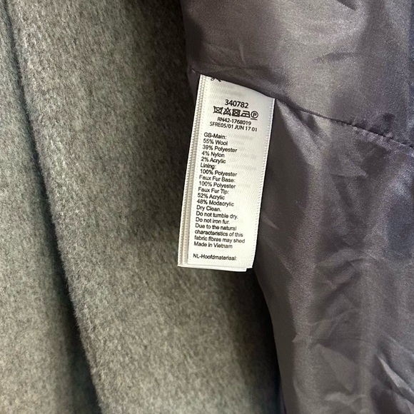 Monsoon Wool Rich removable faux fur trim collar wool blend coat in gray sz 14 - Picture 12 of 16